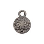 Pingente Flor Prata Velha 10 mm