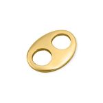 Enfeite Furo Duplo Ouro Escovado 21 mm