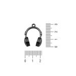 Pingente Fone Grafite 23 mm
