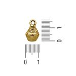 Pingente Cupcake Ouro 10 mm