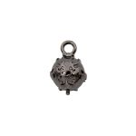 Pingente Bolinha Trabalhada Prata Velha 12 mm