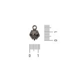 Pingente Bolinha Trabalhada Prata Velha 12 mm