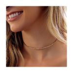 Choker Corrente Cristais Grafite