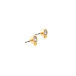 Base de Brinco Redondo com Strass Ouro 8 mm