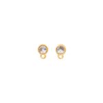 Base de Brinco Redondo com Strass Ouro 8 mm