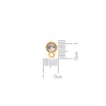 Base de Brinco Redondo com Strass Ouro 8 mm