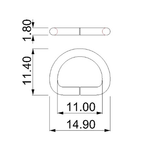 Meia Argola Ouro 13 mm