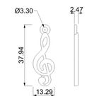 Pingente Musical Níquel 13 mm