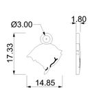 Pingente RS Ouro 15 mm