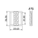 Passador Retangular Ouro 22 mm