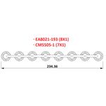 Corrente Mista Ouro com Branco  21 mm