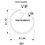 Base De Brinco Torcido Grafite 51 mm
