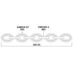 Corrente Mista Ouro com Tartaruga 22 mm