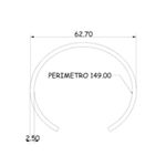 Base de Pulseira Lisa Ouro 62mm