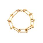 Pulseira Elos de Bolinhas Ouro 202 mm