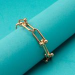 Pulseira Elos de Bolinhas Ouro 202 mm