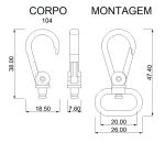 Mosquetão Argola Oval Níquel 26 mm