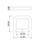 Argola Quadrada Ouro 31 mm