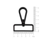 Mosquetão Argola Retangular Preto Fosco 51 mm