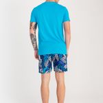 Bermuda Estampada Rock e Soda Masculina Elástico Praia Verão