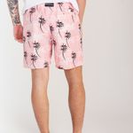Bermuda Estampada Rock e Soda Masculina Elástico Praia Verão