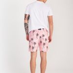Bermuda Estampada Rock e Soda Masculina Elástico Praia Verão