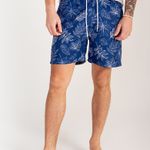 Bermuda Estampada Rock e Soda Masculina Elástico Praia Verão