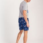 Bermuda Estampada Rock e Soda Masculina Elástico Praia Verão