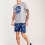 Bermuda Estampada Rock e Soda Masculina Elástico Praia Verão