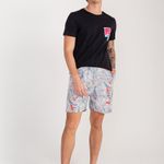 Bermuda Estampada Rock e Soda Masculina Elástico Praia Verão