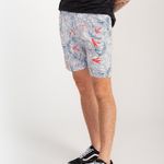 Bermuda Estampada Rock e Soda Masculina Elástico Praia Verão