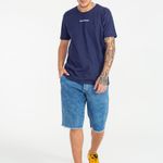 Bermuda Jeans Rock e Soda Masculina Skinny Barra Mordida