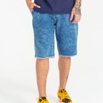 Bermuda Jeans Rock e Soda Masculina Skinny Barra Mordida