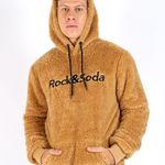 Blusão Moletom Rock e Soda Masculino Bolso Canguru Capuz Teddy