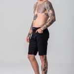 Bermuda Sarja Preta Masculina Rock e Soda