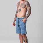 Bermuda Jogger Jeans Masculina Rock e Soda