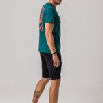 Camiseta Masculina Verde Estampa Rock e Soda