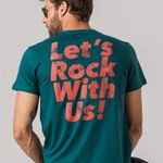 Camiseta Masculina Verde Estampa Rock e Soda