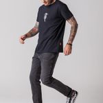 Camiseta Masculina Preta Estampa Rock e Soda
