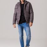 Jaqueta Puffer com capuz de moletom Masculina Rock e Soda