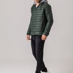 Jaqueta Puffer com capuz de moletom Masculina Rock e Soda