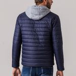 Jaqueta Puffer com capuz de moletom Masculina Rock e Soda