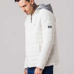 Jaqueta Puffer com capuz de moletom Masculina Rock e Soda