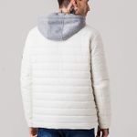 Jaqueta Puffer com capuz de moletom Masculina Rock e Soda