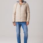 Jaqueta Puffer com capuz de moletom Masculina Rock e Soda