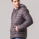 Jaqueta Puffer com capuz de moletom Masculina Rock e Soda