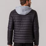 Jaqueta Puffer com capuz de moletom Masculina Rock e Soda