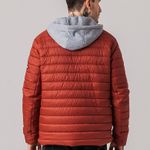 Jaqueta Puffer com capuz de moletom Masculina Rock e Soda
