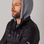 Jaqueta Puffer com capuz de moletom Masculina Rock e Soda