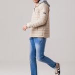 Jaqueta Puffer com capuz de moletom Masculina Rock e Soda
